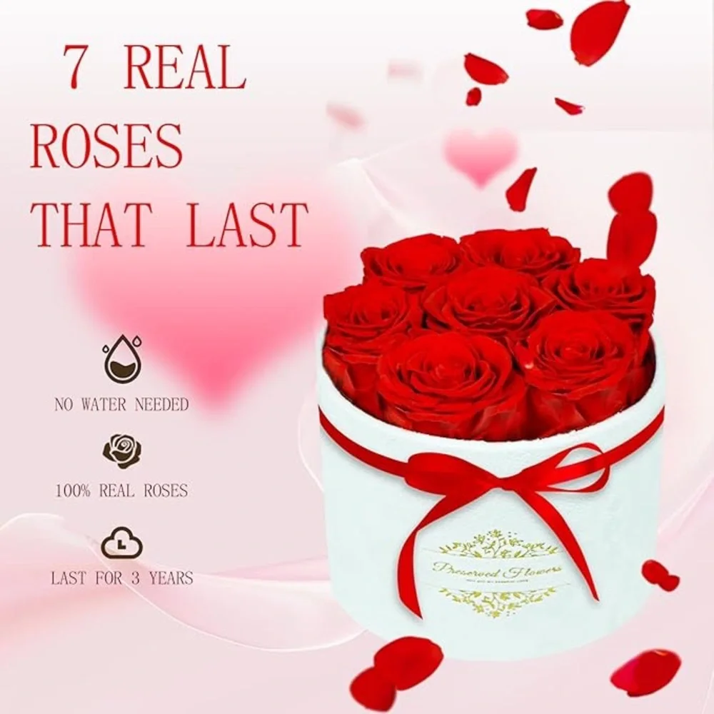 7 Forever Roses in a Luxury Suede Box – The Ultimate Romantic Gift